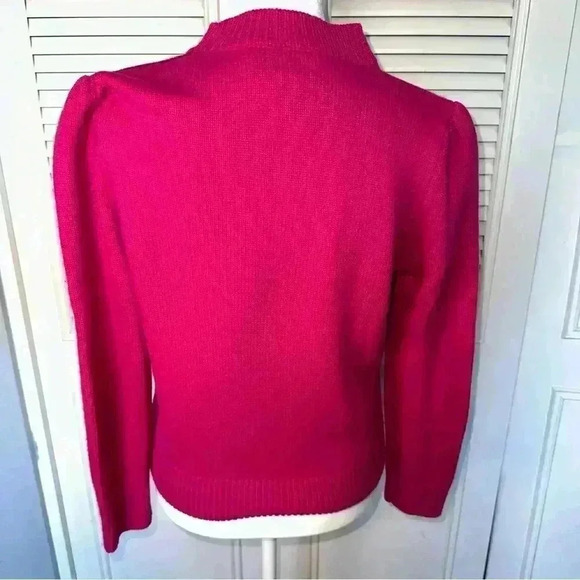 CO Women's V-Neck Sweater in Vibrant Pink - Picture 5 of 11